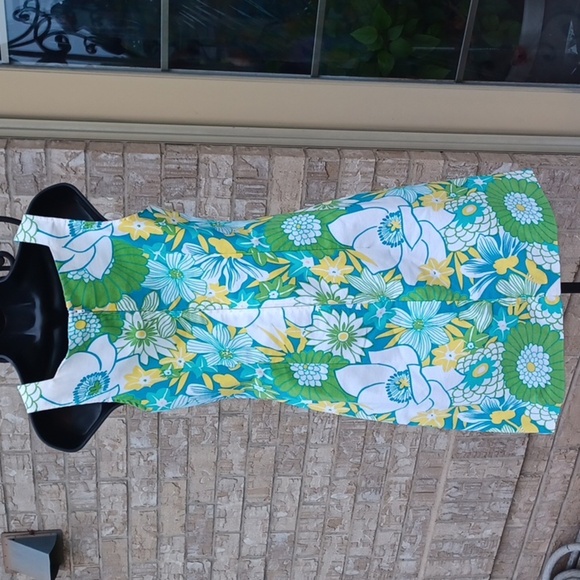 City Triangles Retro floral cotton blend dress, 70s style, vintage, sz 7/8 - Picture 4 of 6